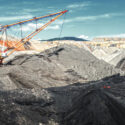 Dragline on open pit coal mine