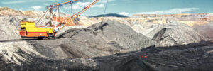 Dragline on open pit coal mine