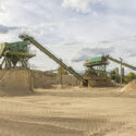 Quarry of sand and river stone
