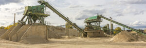 Quarry of sand and river stone