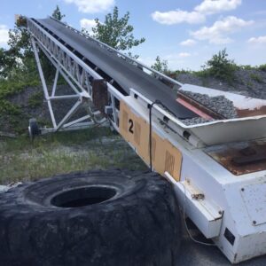 INERTIA 36"X60' RADIAL STACKER WITH 20HP ELECTRIC MOTOR AND DODGE GEARBOX