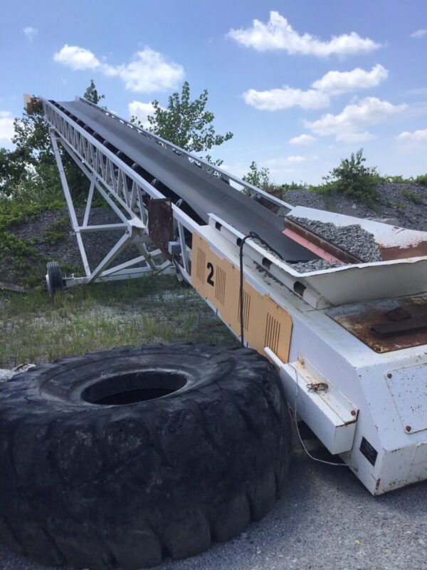 INERTIA 36"X60' RADIAL STACKER WITH 20HP ELECTRIC MOTOR AND DODGE GEARBOX