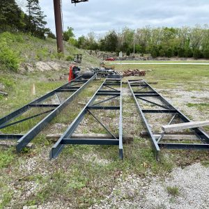 36"X120' TRANSFER CONVEYOR ON 8" CHANNEL FRAME W/ 20HP MOTOR & HEAVY DUTY GEARBOX